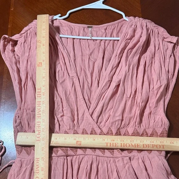Free people Devon gauzy casual Pink Maxi Dress Sz large L - Picture 10 of 13